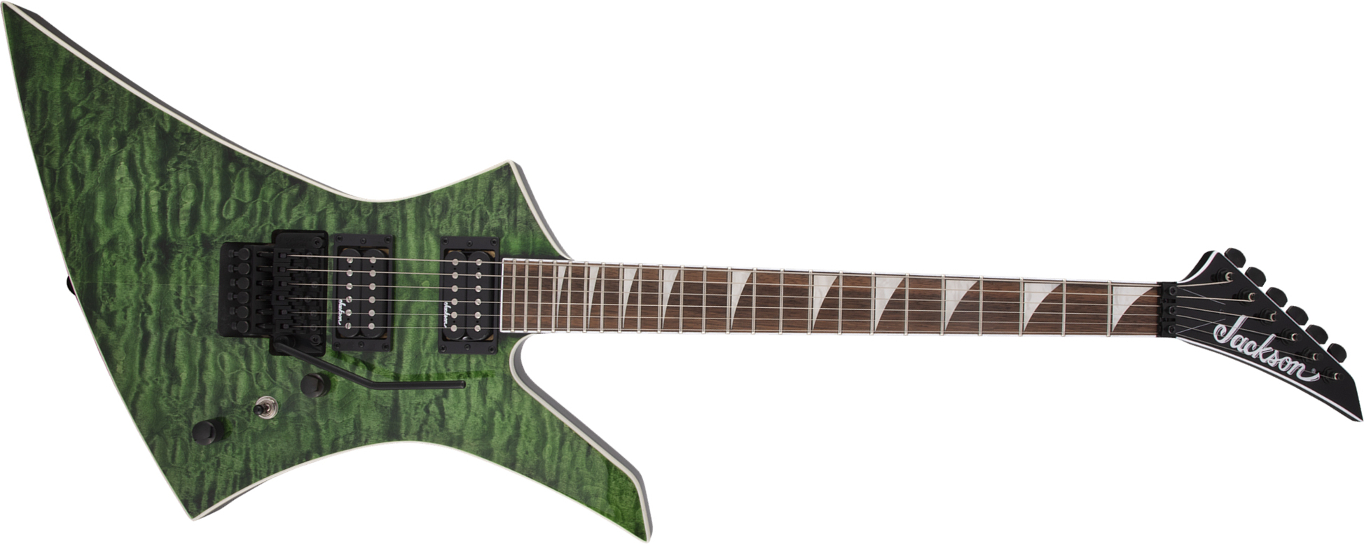 Jackson Kelly Kexq 2h Fr Lau - Transparent Green - Metalen elektrische gitaar - Main picture