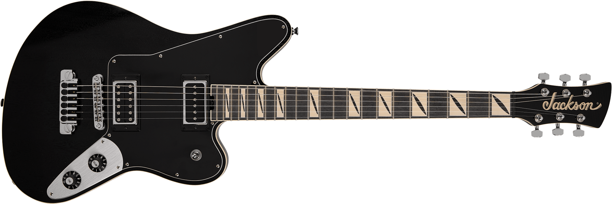 Jackson Lee Malia Lm87 Pro Signature 2h Ht Ama - Open-pore Black Semi-gloss - Retro-rock elektrische gitaar - Main picture