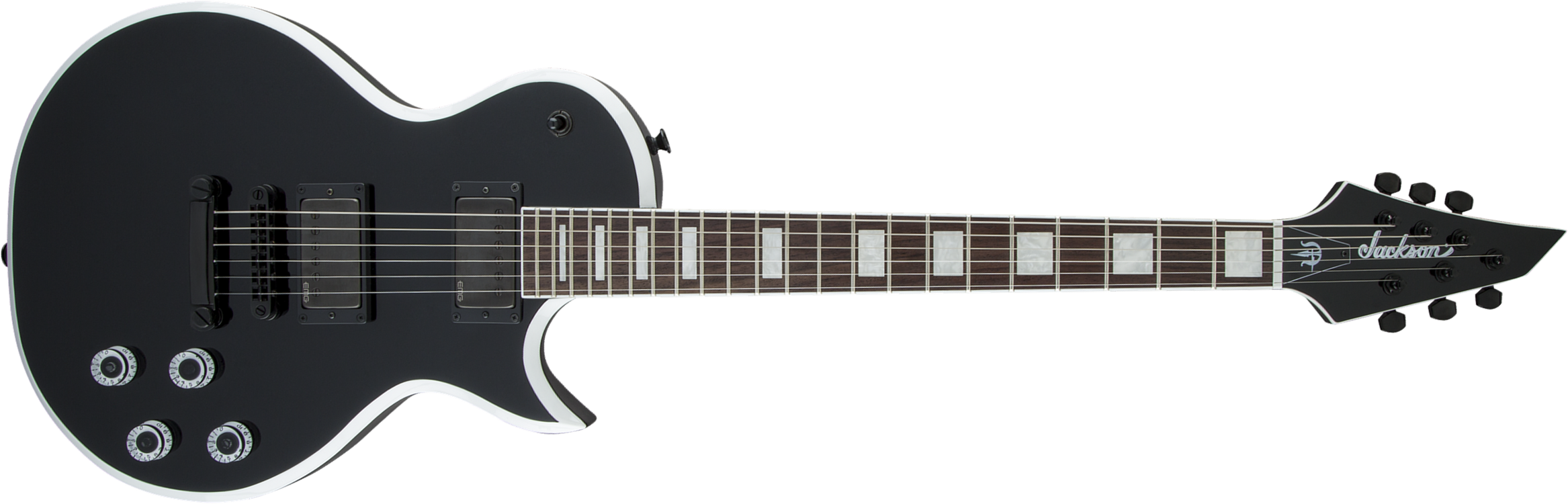 Jackson Marty Friedman Mf1 X-series Signature 2h Emg Ht Lau - Black With White Bevels - Enkel gesneden elektrische gitaar - Main picture