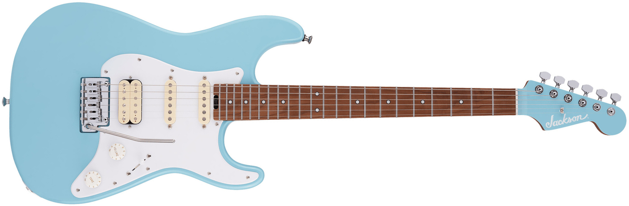 Jackson Misha Mansoor So-cal 2pt Mj Jap Signature Hss Trem Mn - Daphne Blue - Kenmerkende elektrische gitaar - Main picture