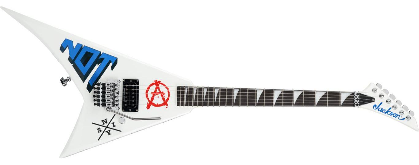 Jackson Rr-22 Legend Series Rhoads Scott Ian Signature Ltd Edition Fr 1h Eb - Pearl White - Metal elektrische gitaar - Main picture