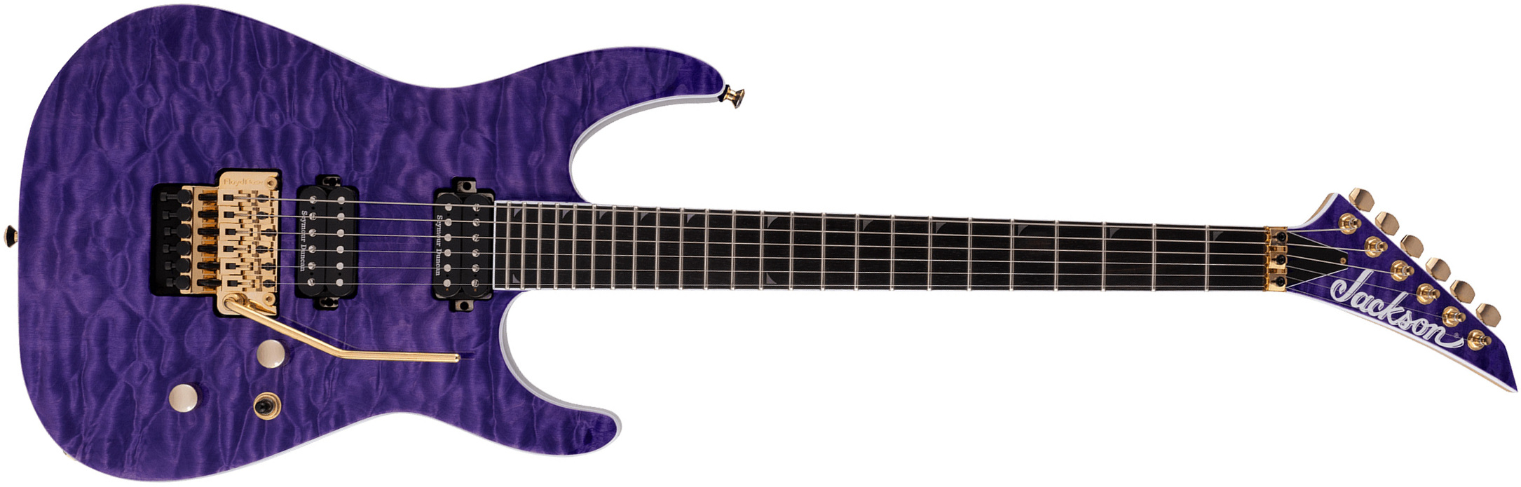 Jackson Soloist Sl2q Mah Pro 2h Seymour Duncan Fr Eb - Transparent Purple - Elektrische gitaar in Str-vorm - Main picture