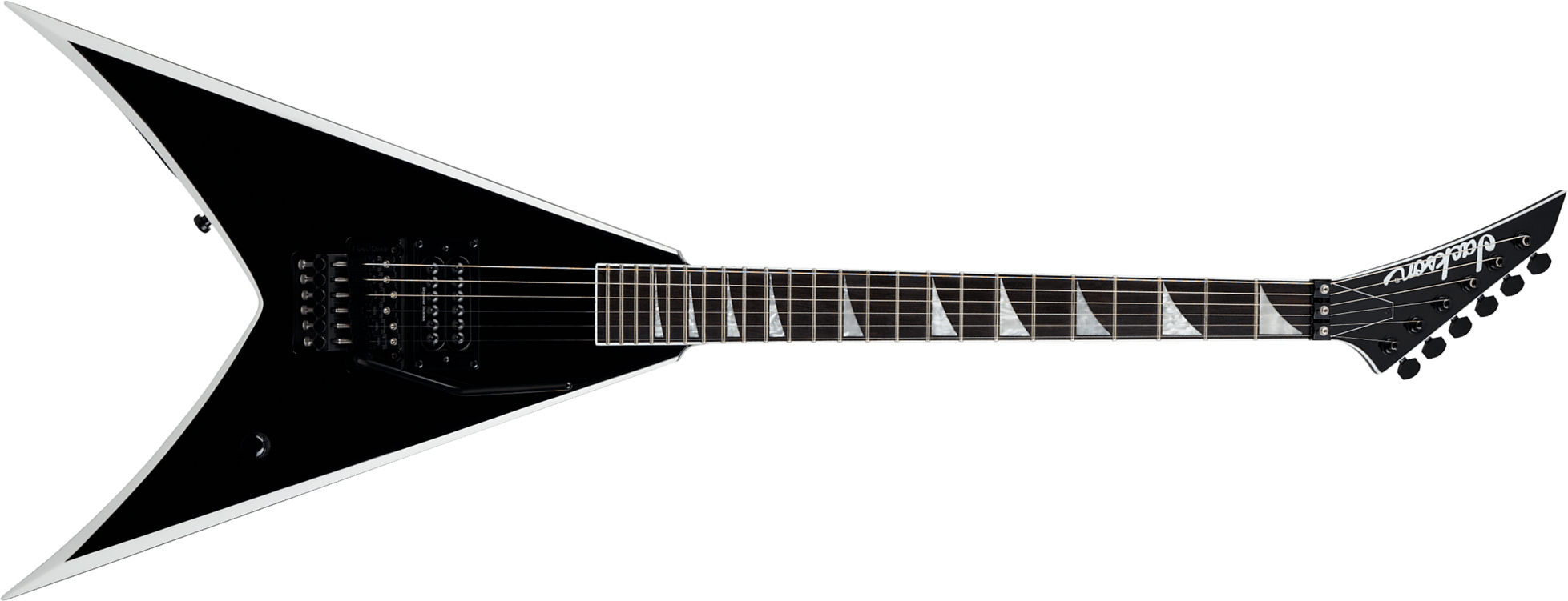 Jackson Wes Borland King V Kv Pro Signature Pro 1h Seymour Duncan Fr Eb - Black W/ White Bevels - Kenmerkende elektrische gitaar - Main picture