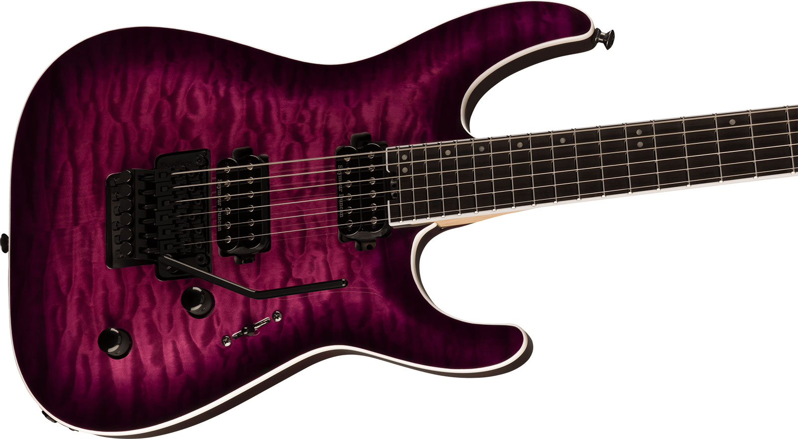 Jackson Dinky Dkaq Pro Plus 2h Seymour Duncan Fr Eb - Transparent Purple Burst - Elektrische gitaar in Str-vorm - Variation 2