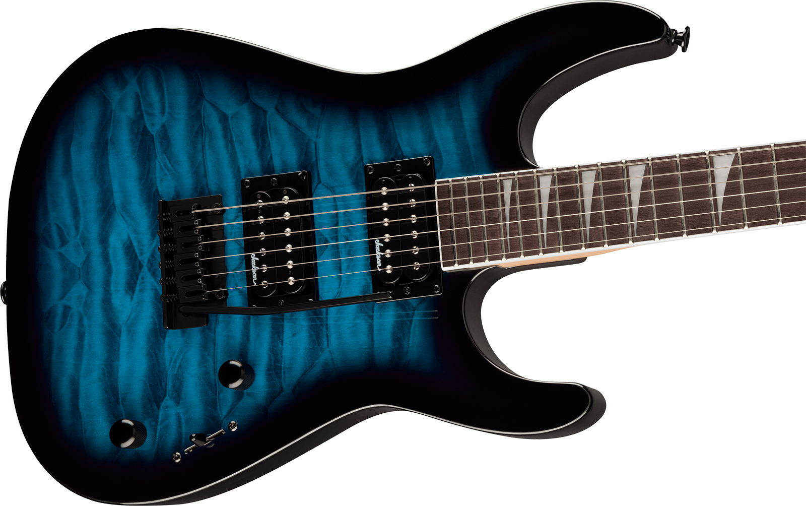 Jackson Dinky Js20 Dkq 2pt 2h Trem Ama - Transparent Blue Burst - Elektrische gitaar in Strat vorm - Variation 2