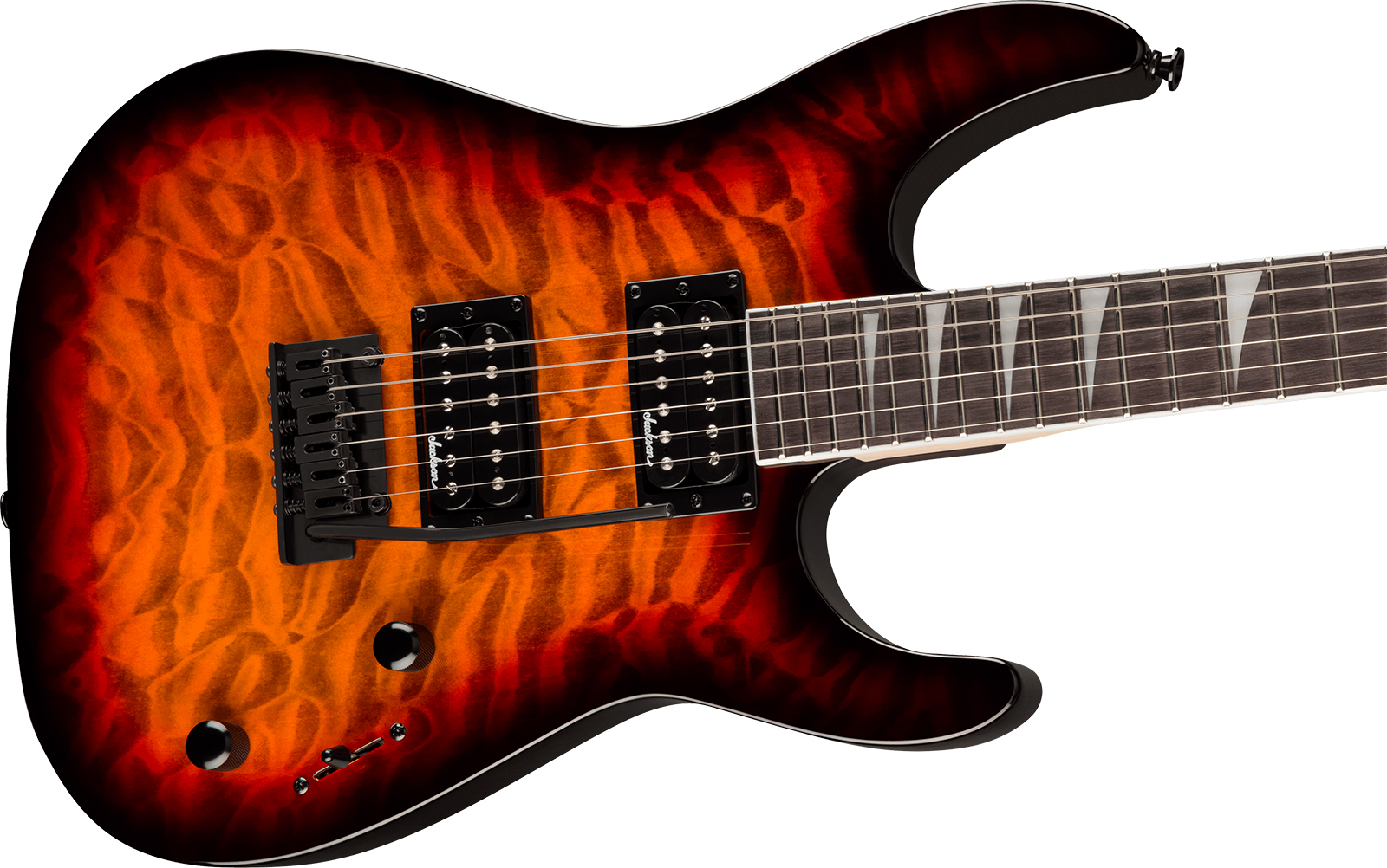 Jackson Dinky Js20 Dkq 2pt 2h Trem Ama - Transparent Tobacco Burst - Elektrische gitaar in Strat vorm - Variation 2