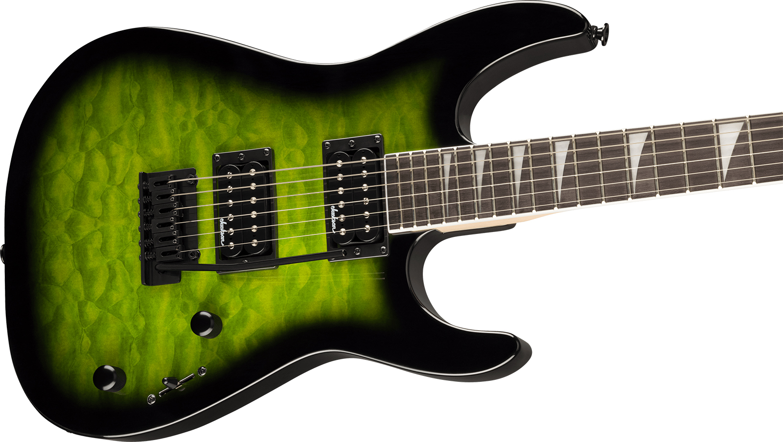 Jackson Dinky Js20 Dkq 2pt 2h Trem Ama - Transparent Green Burst - Elektrische gitaar in Strat vorm - Variation 2