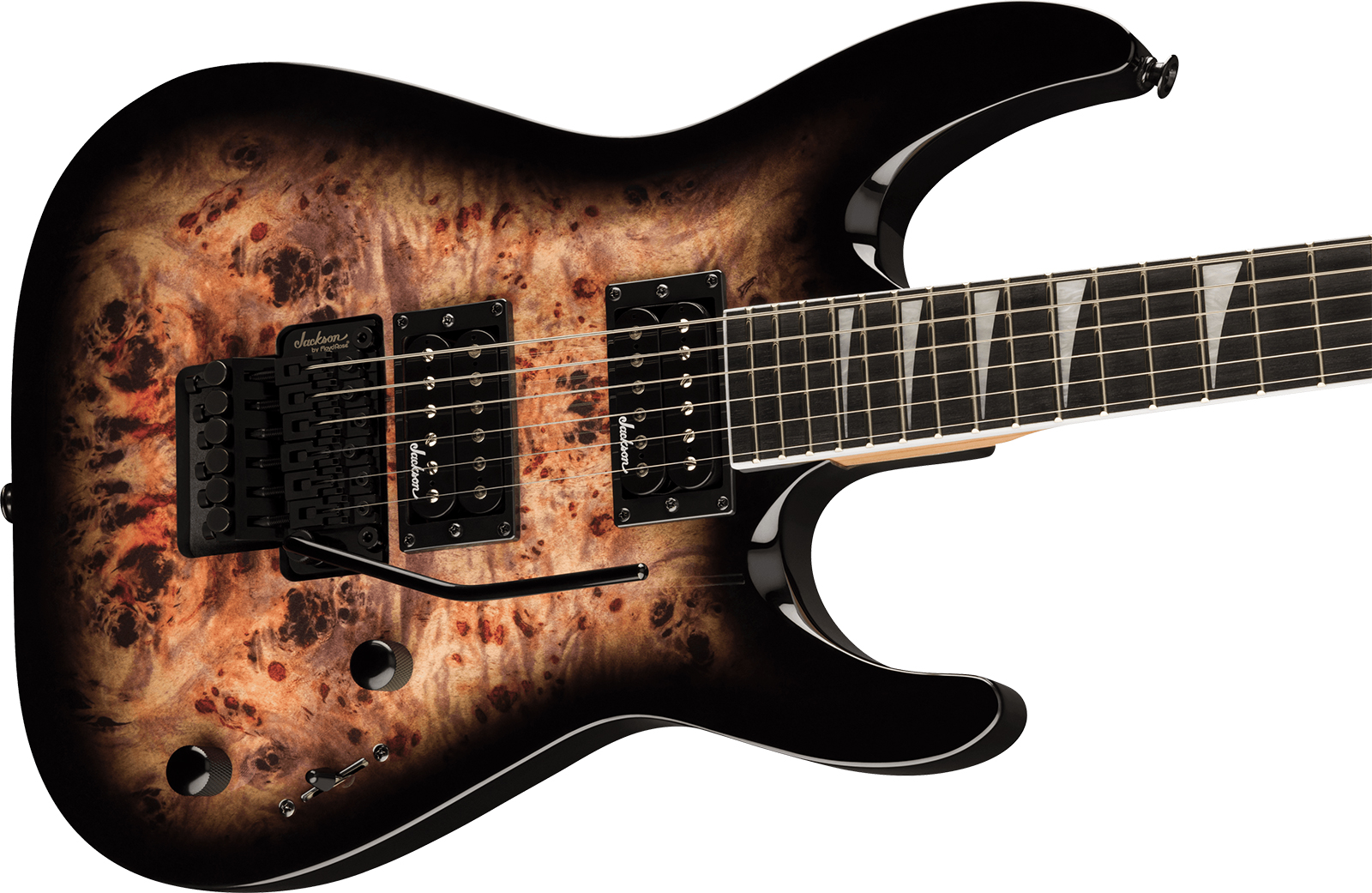 Jackson Dinky Js32 Dkap 2h Fr Ama - Transparent Black Burst - Elektrische gitaar in Strat vorm - Variation 2