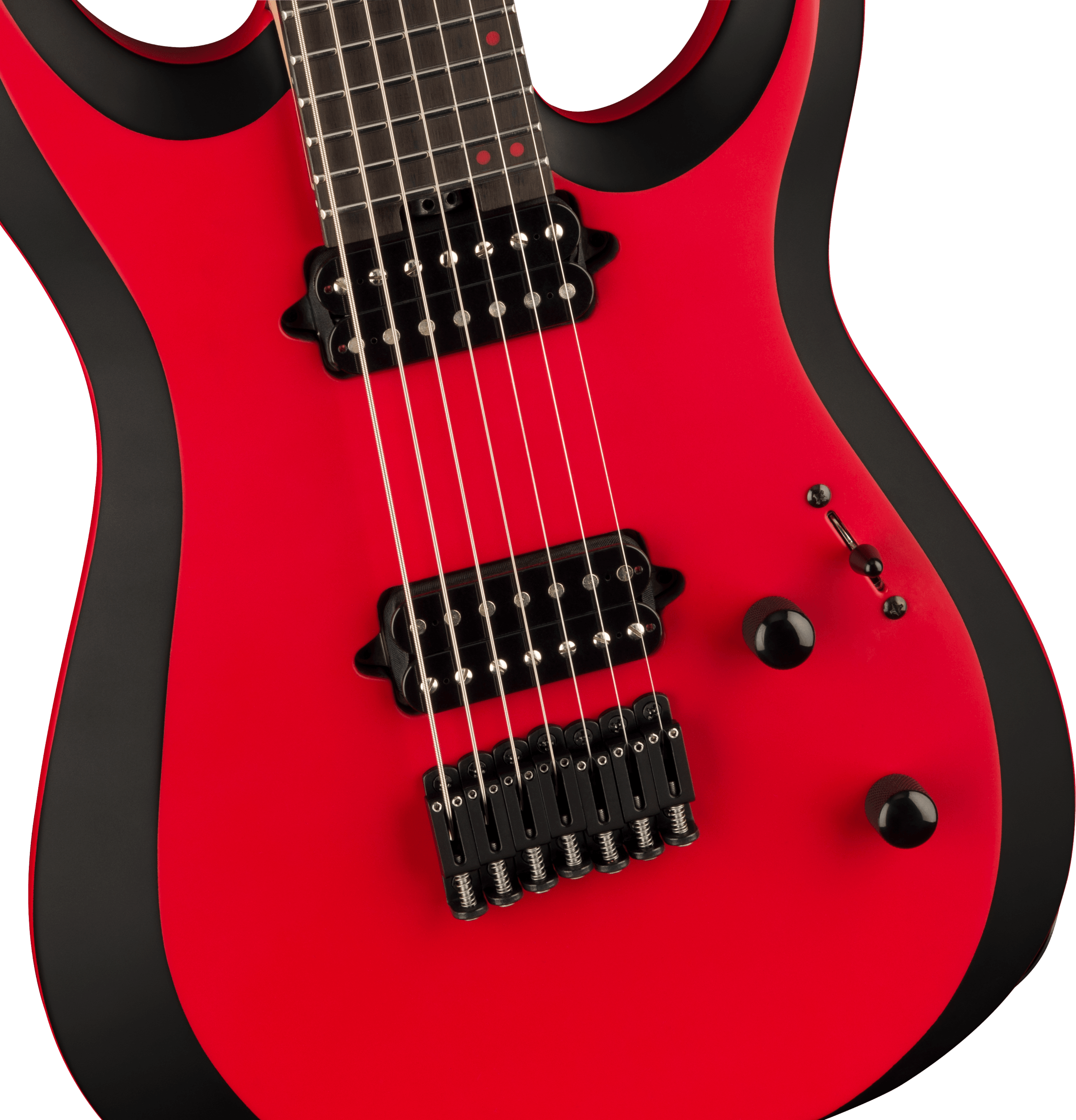 Jackson Dinky Mdk Ht7 Pro Plus 2h Bare Knuckle Eb - Satin Red W/black Bevels - 7-snarige elektrische gitaar - Variation 2