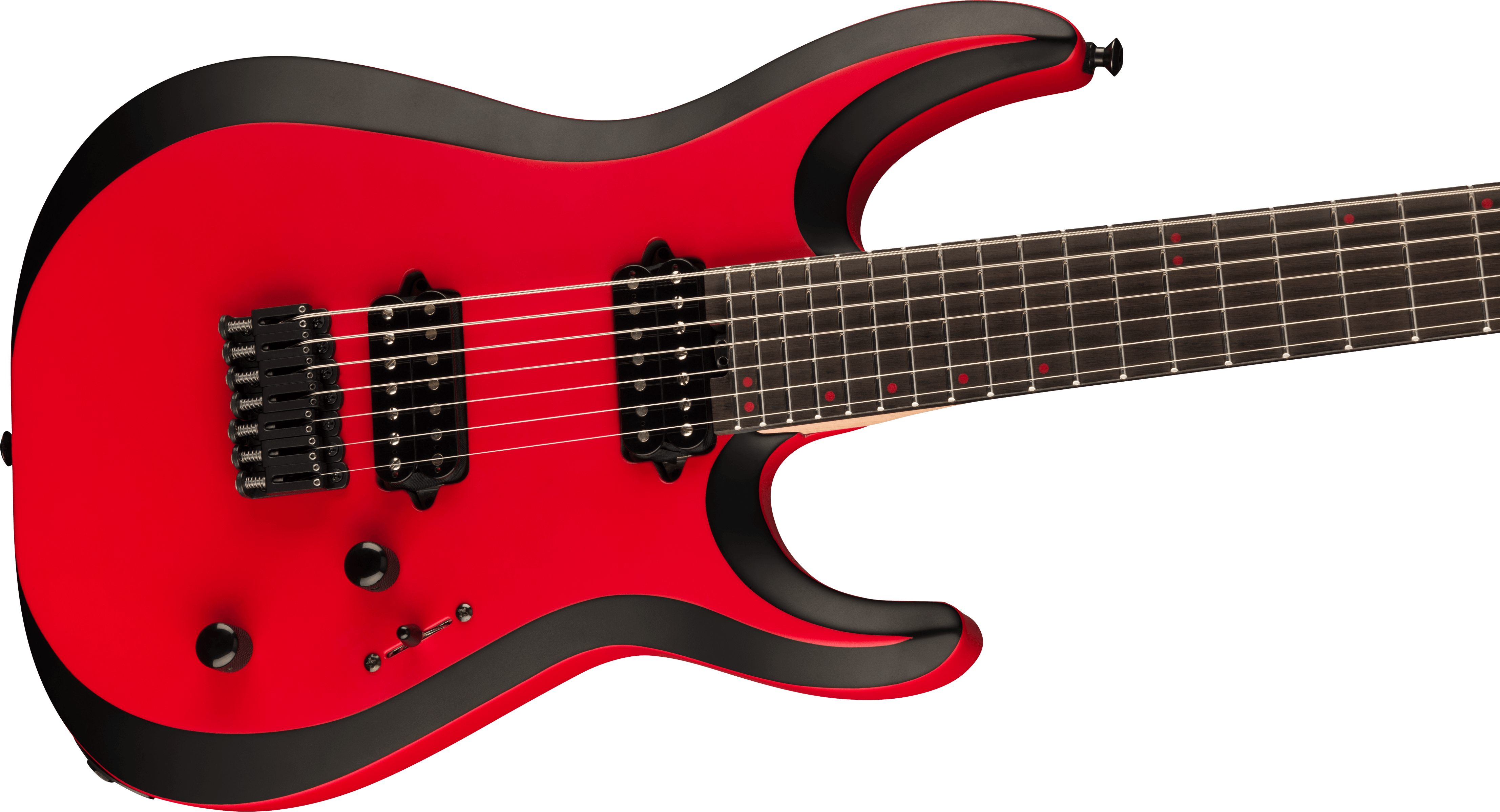 Jackson Dinky Mdk Ht7 Pro Plus 2h Bare Knuckle Eb - Satin Red W/black Bevels - 7-snarige elektrische gitaar - Variation 3