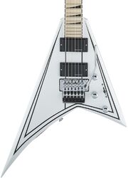 Metalen elektrische gitaar Jackson Rhoads RRX24M - White with black pinstripes