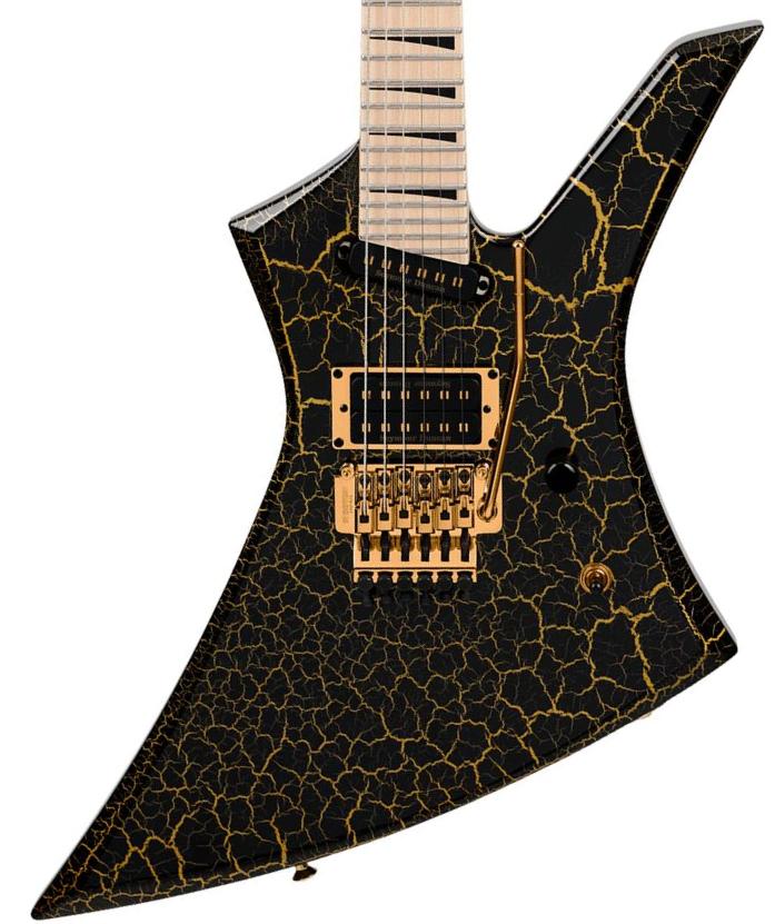 Metal elektrische gitaar Jackson Brandon Ellis Pro Plus Kelly KE27 - Gold Crackle