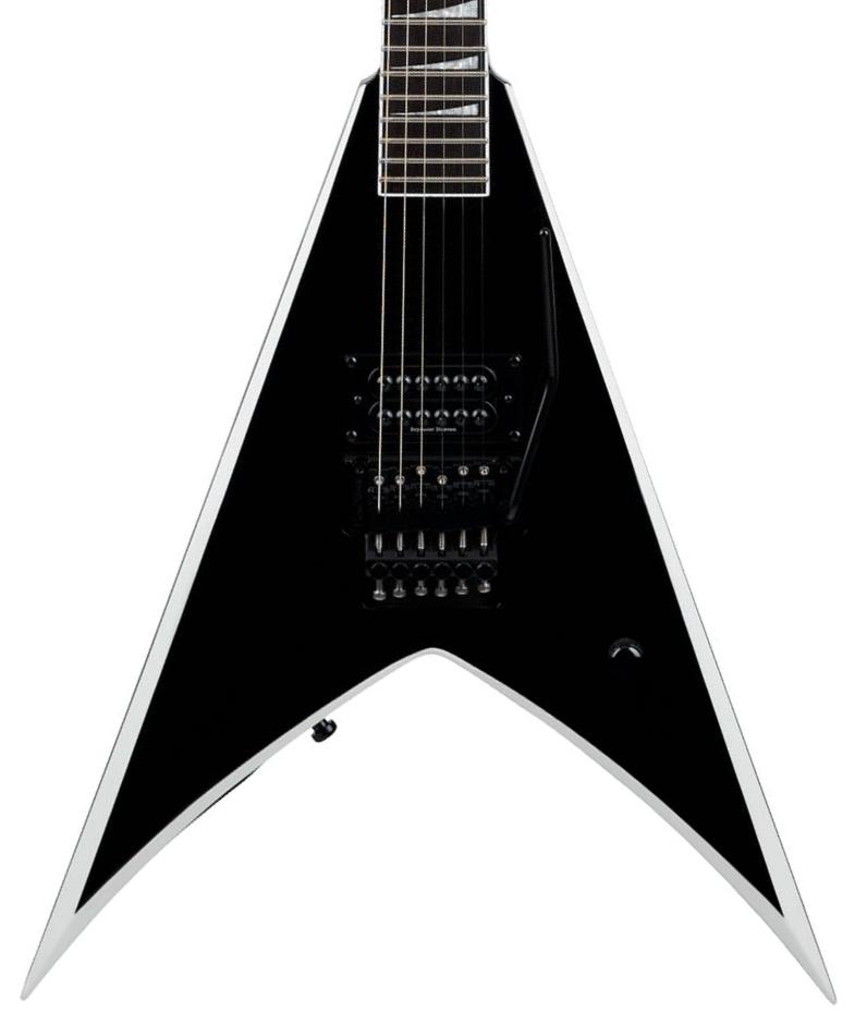 Kenmerkende elektrische gitaar Jackson Wes Borland Pro King V KV - Black w/ white bevels