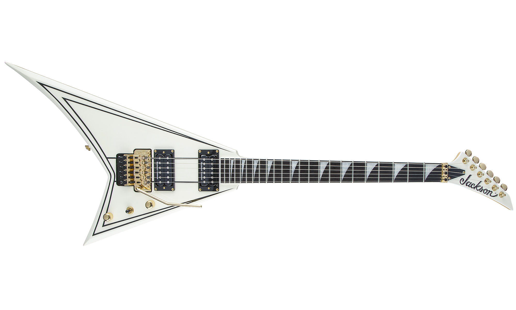 Jackson Rhoads Rr3 Pro 2h Seymour Duncan Fr Eb - Ivory With Black Pinstripes - Metalen elektrische gitaar - Variation 1