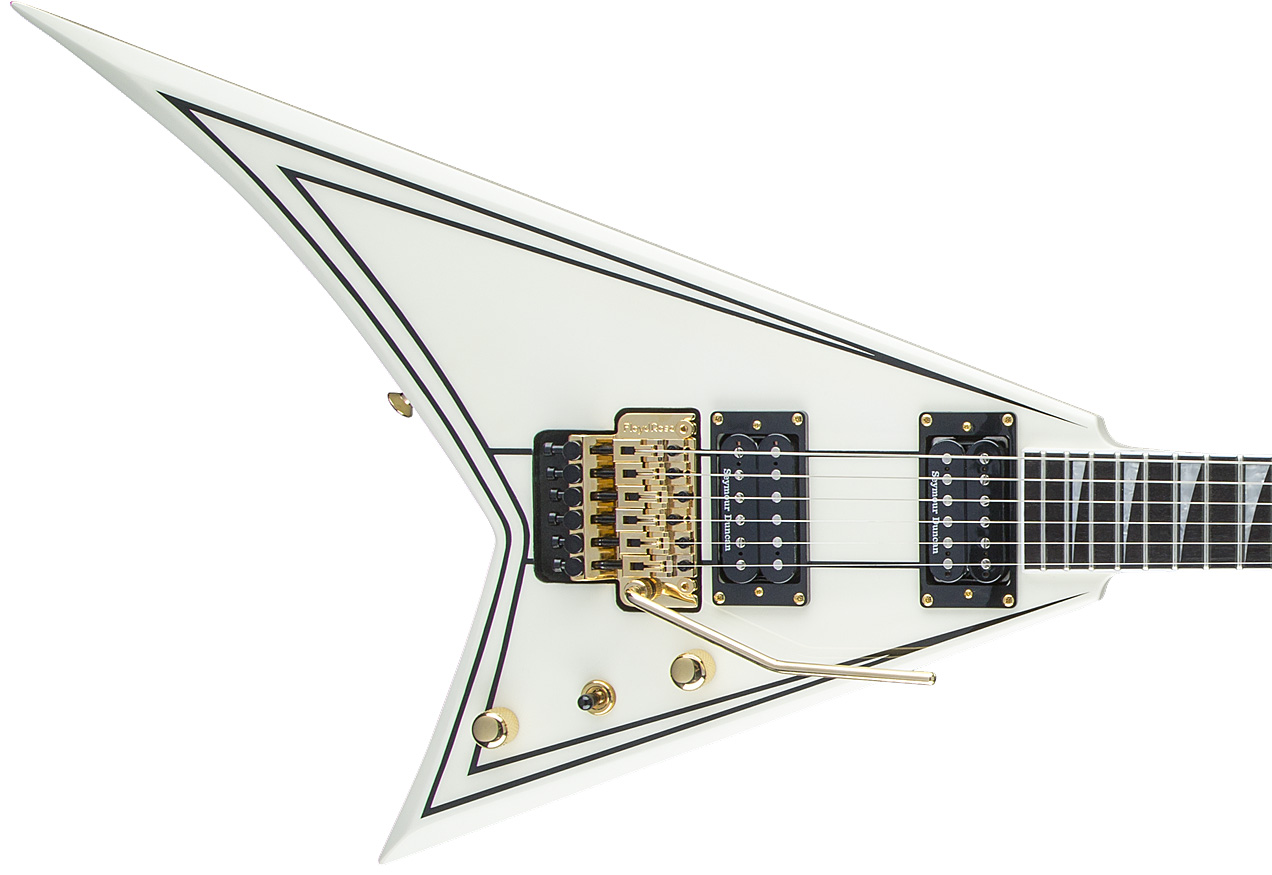 Jackson Rhoads Rr3 Pro 2h Seymour Duncan Fr Eb - Ivory With Black Pinstripes - Metalen elektrische gitaar - Variation 2