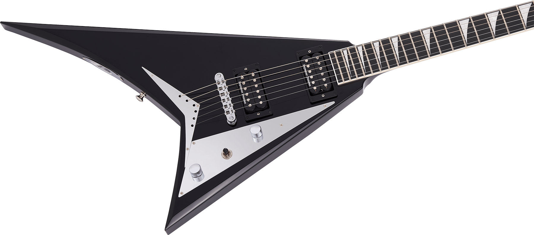Jackson Rhoads Rrt Mj Jap 2h Seymour Duncan Ht Eb - Gloss Black - Metalen elektrische gitaar - Variation 1