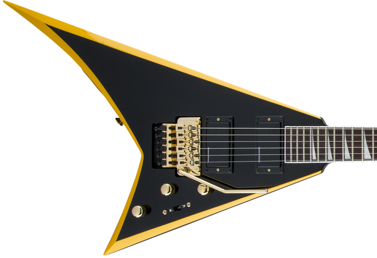 Jackson Rhoads Rrx24 2h Seymour Duncan Fr Lau - Black With Yellow Bevels - Metalen elektrische gitaar - Variation 2