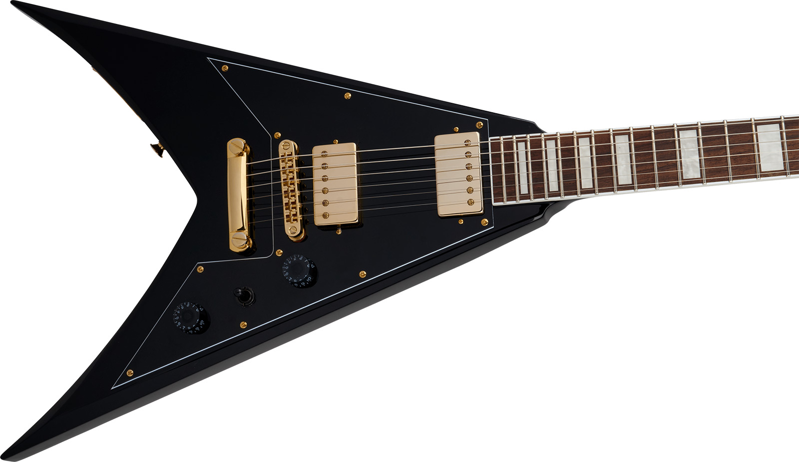 Jackson Scott Ian King V Kvxt X-series Signature 2h Ht Lau - Gloss Black - Kenmerkende elektrische gitaar - Variation 2