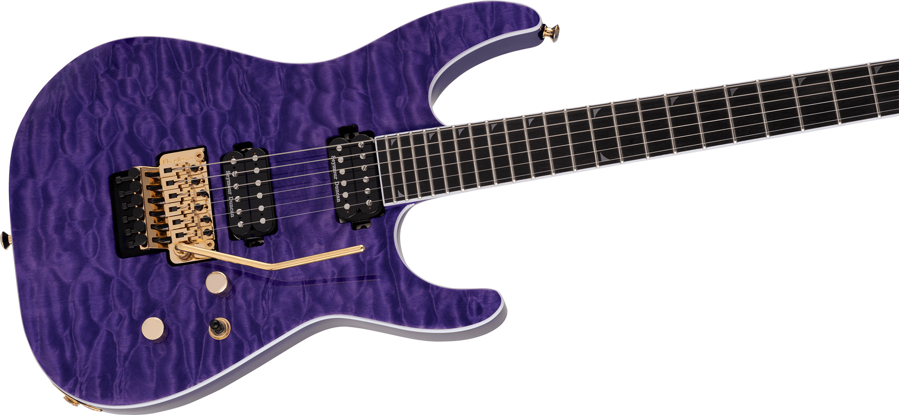 Jackson Soloist Sl2q Mah Pro 2h Seymour Duncan Fr Eb - Transparent Purple - Elektrische gitaar in Str-vorm - Variation 2