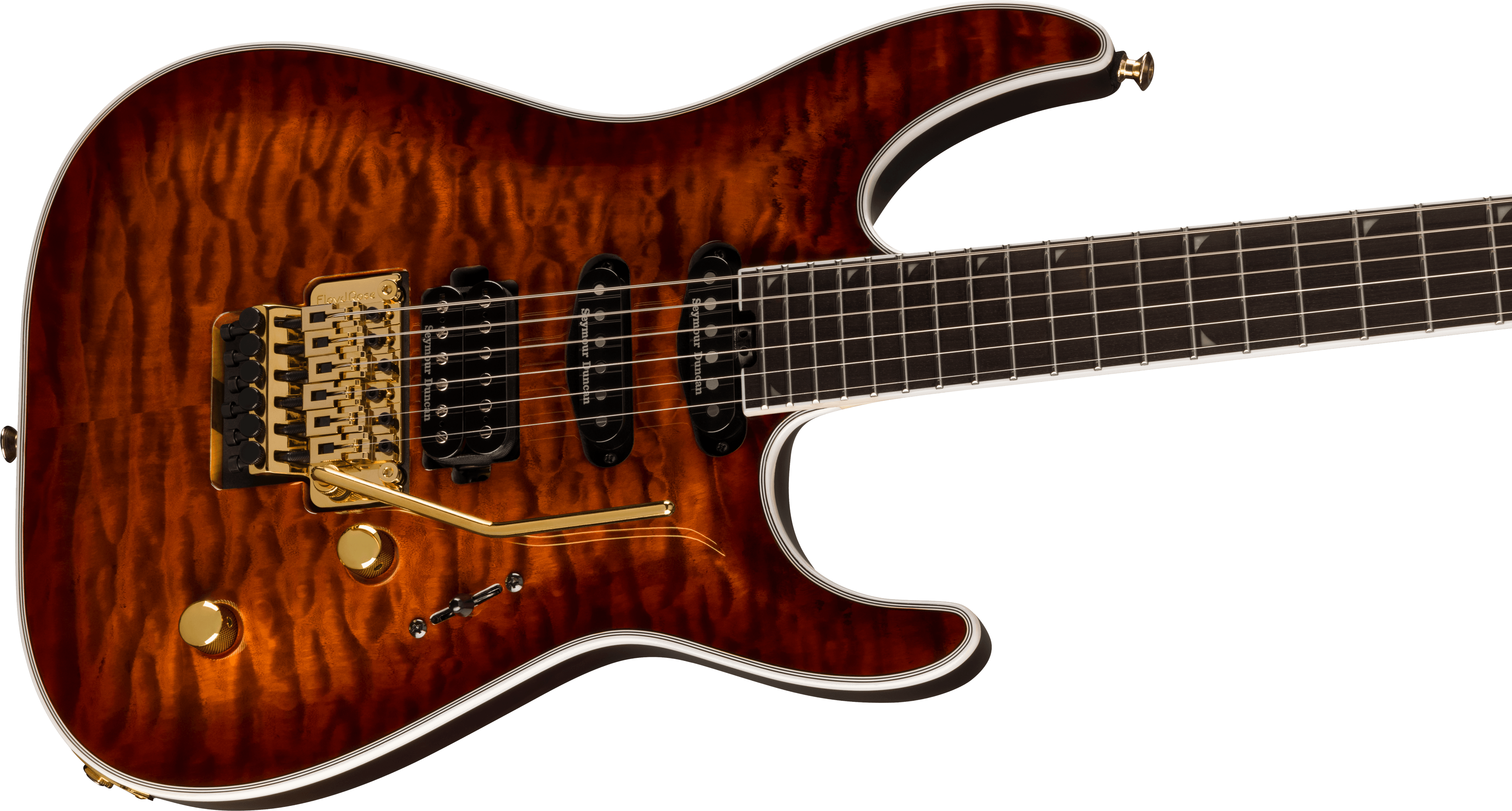 Jackson Soloist Sla3q Pro Plus Hss Seymour Duncan Fr Eb - Amber Tiger Eye - Elektrische gitaar in Str-vorm - Variation 3