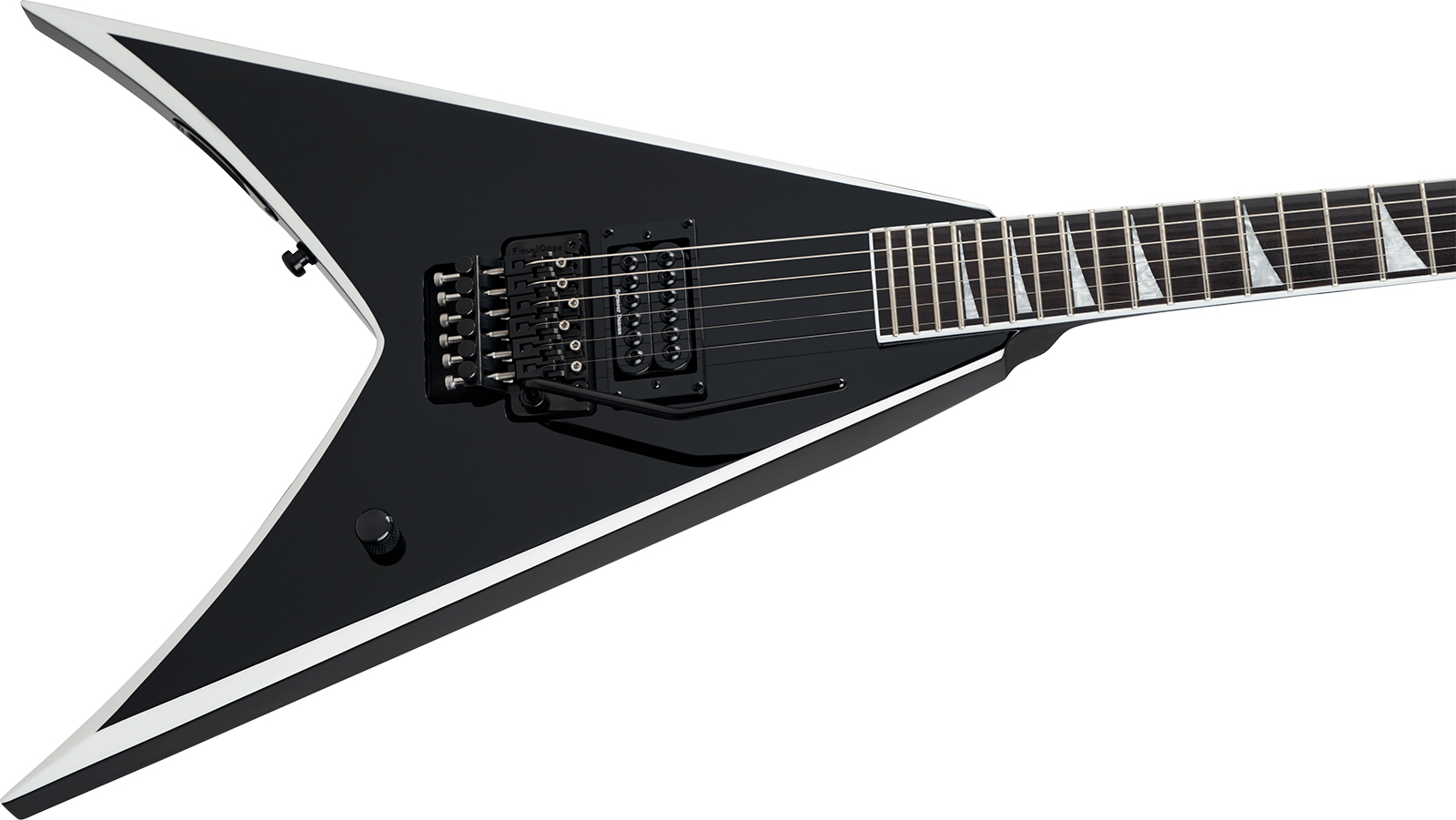 Jackson Wes Borland King V Kv Pro Signature Pro 1h Seymour Duncan Fr Eb - Black W/ White Bevels - Kenmerkende elektrische gitaar - Variation 2