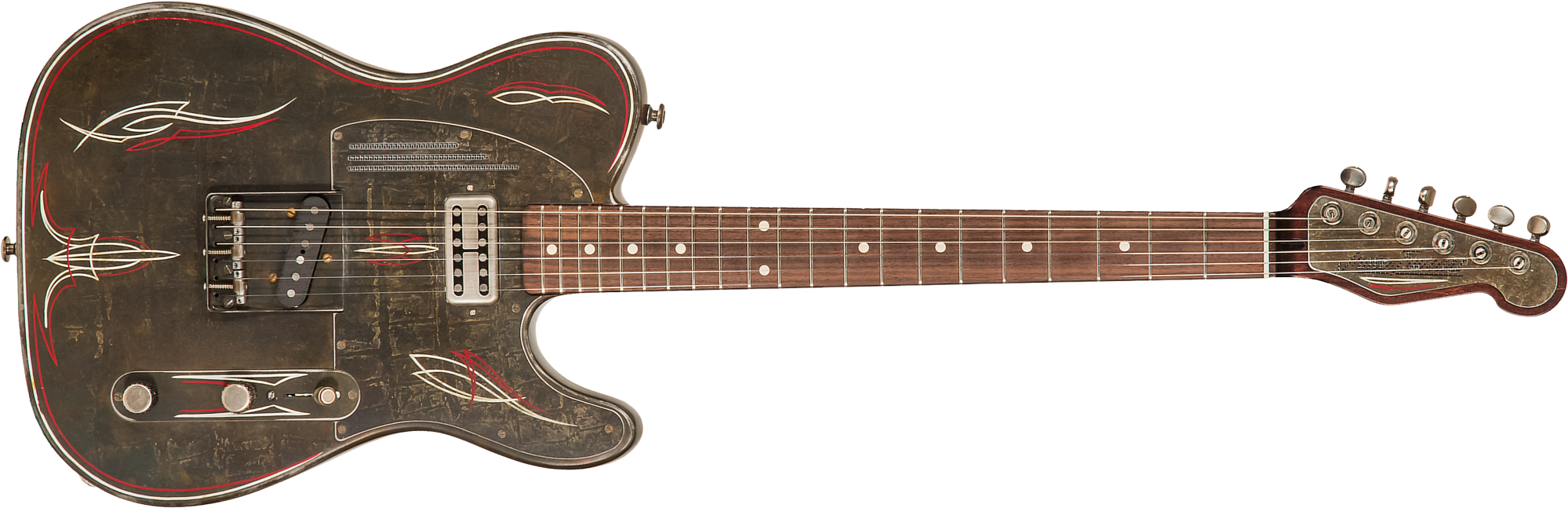 James Trussart Steelcaster Perf.back Sh Tv Jones Ht Rw #21167 - Rust O Matic Pinstriped - Televorm elektrische gitaar - Main picture