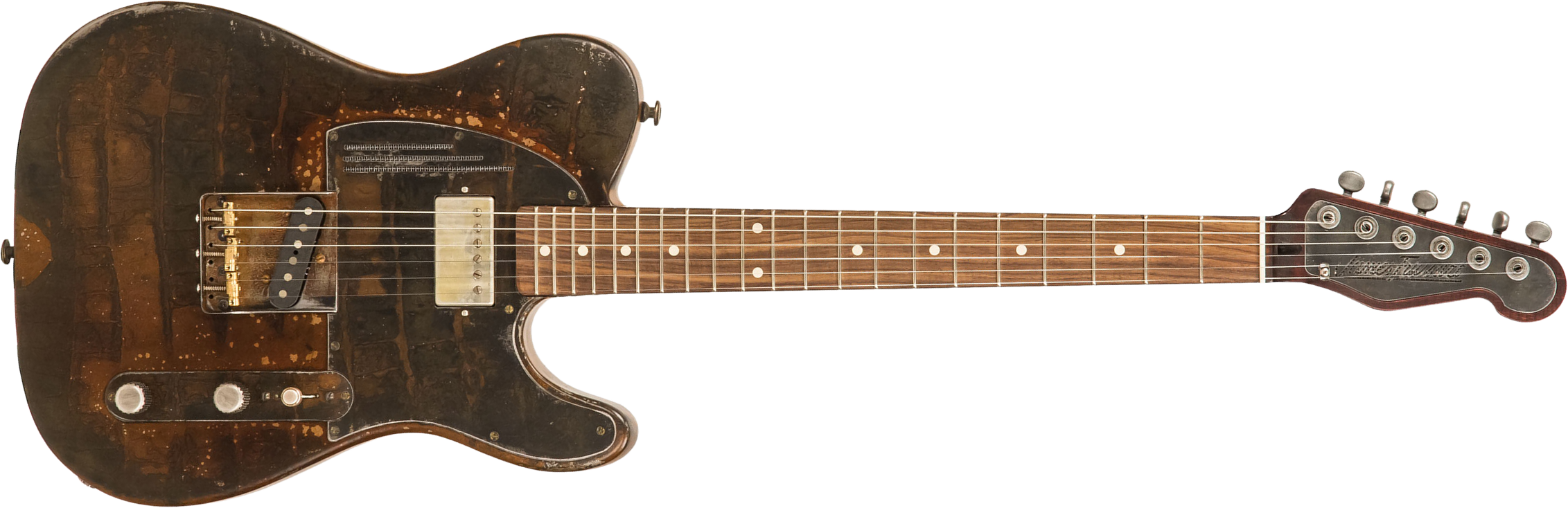 James Trussart Steelcaster Plain Back Sh Pf #20034 - Rust O Matic Gator - Semi hollow elektriche gitaar - Main picture