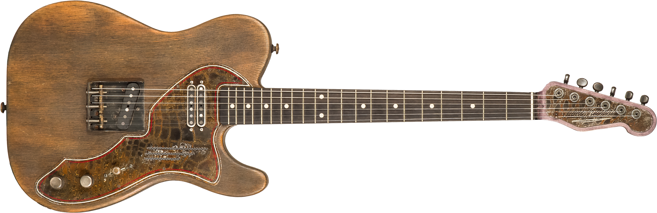 James Trussart Steelguard Caster Sugar Pine Sh Eb #18035 - Rust O Matic Gator Grey Driftwood - Televorm elektrische gitaar - Main picture