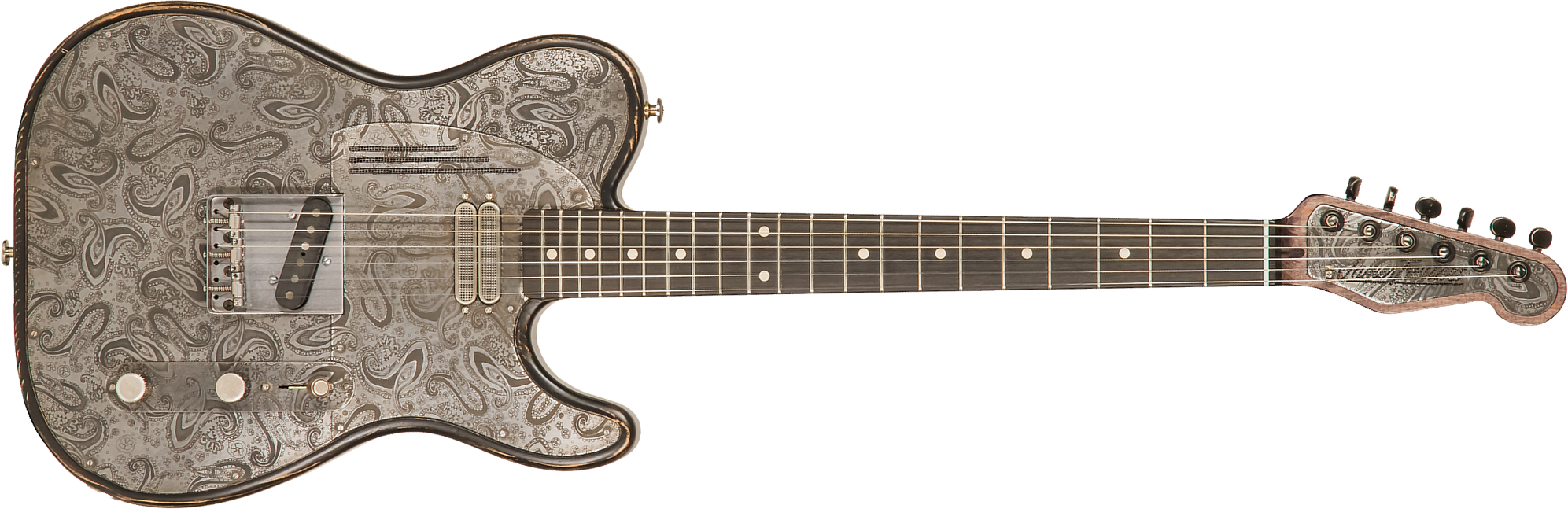 James Trussart Steeltopcaster Sh Ht Eb #21135 - Antique Silver Paisley - Televorm elektrische gitaar - Main picture