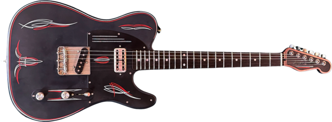 James trussart Steelcaster #25085 - Satin black pinstripe