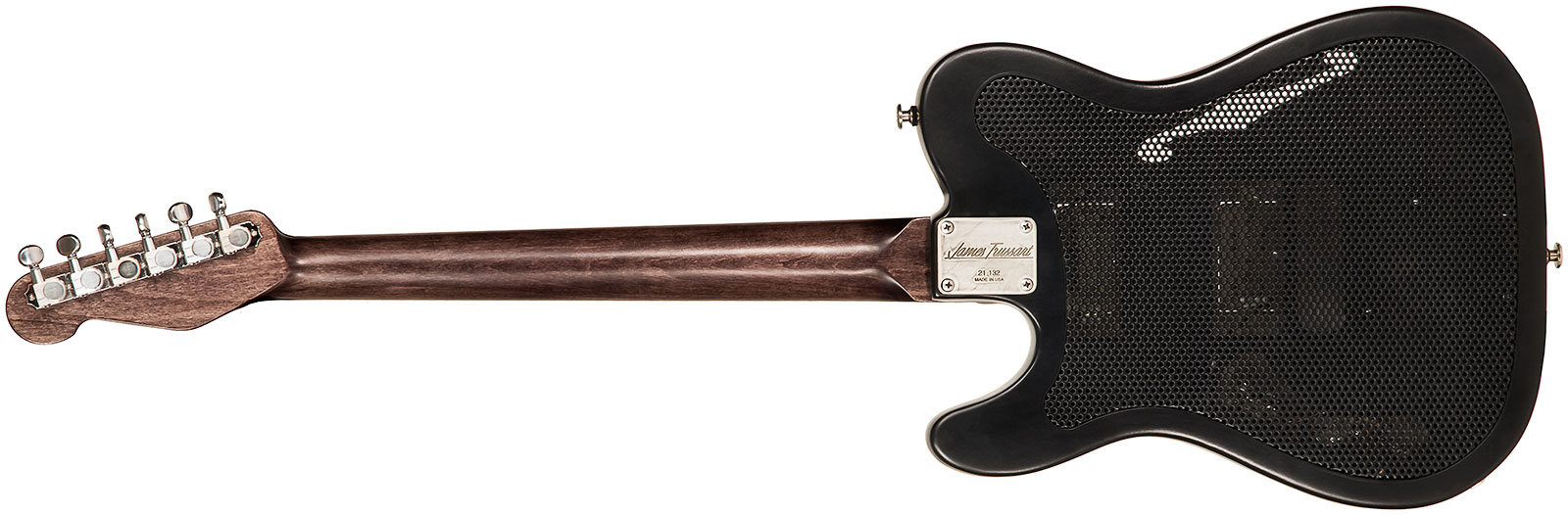 James Trussart Deluxe Steelcaster Perf.back P90h Bigsby Mn #21132 - Antique Silver Paisley Engraved Satin Black - Televorm elektrische gitaar - Variat
