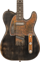 Televorm elektrische gitaar James trussart SteelGuardCaster with Glaser B Bender #21062 - Rust o matic pinstriped black nitro
