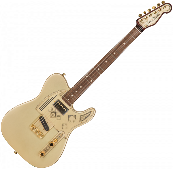 Solid body elektrische gitaar James trussart SteelCaster #21161 - Antique gold african