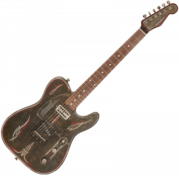 Solid body elektrische gitaar James trussart SteelCaster #21167 - Rust O Matic Pinstriped