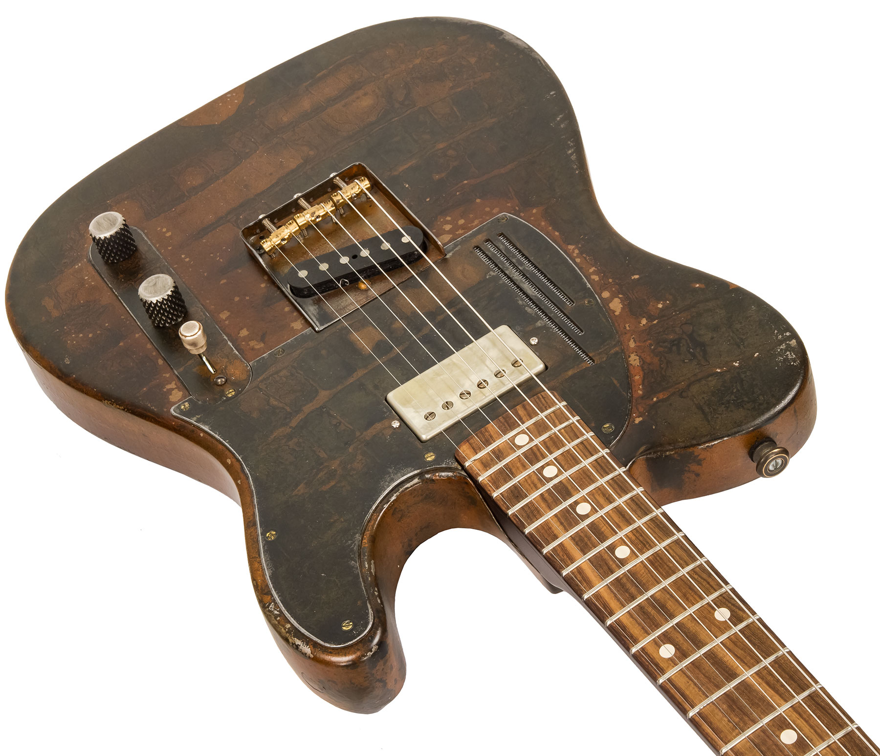 James Trussart Steelcaster Plain Back Sh Pf #20034 - Rust O Matic Gator - Semi hollow elektriche gitaar - Variation 2