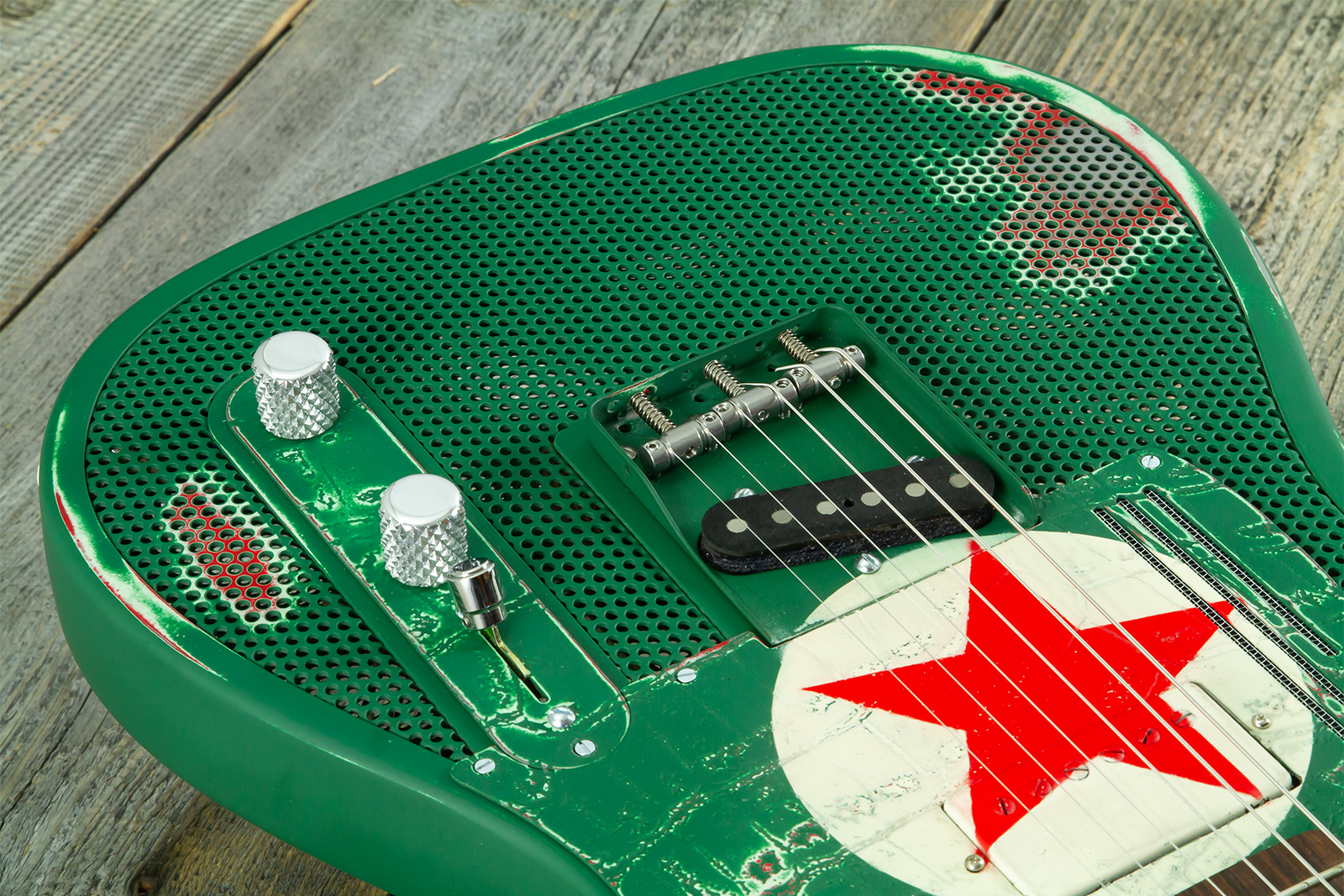 James Trussart Steelcaster Sh Ht Rw #26052 - Red Star Holey Gator Pickguard - Semi hollow elektriche gitaar - Variation 4