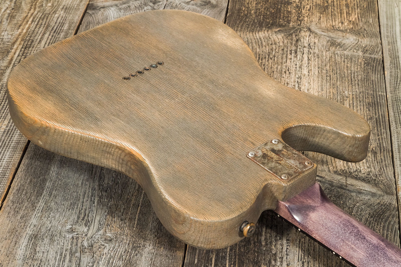James Trussart Steelguard Caster Sugar Pine Sh Eb #18035 - Rust O Matic Gator Grey Driftwood - Televorm elektrische gitaar - Variation 5