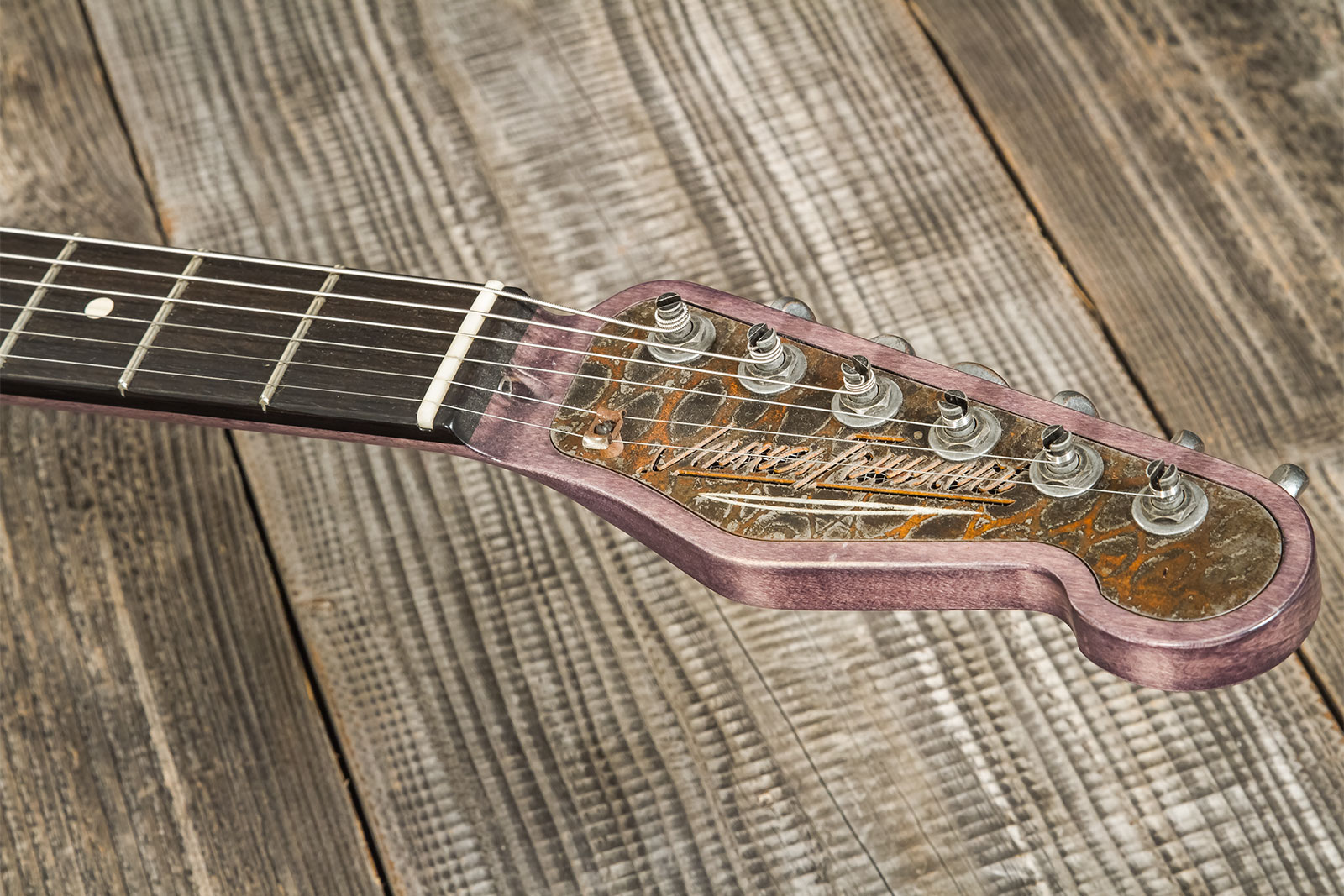 James Trussart Steelguard Caster Sugar Pine Sh Eb #18035 - Rust O Matic Gator Grey Driftwood - Televorm elektrische gitaar - Variation 7
