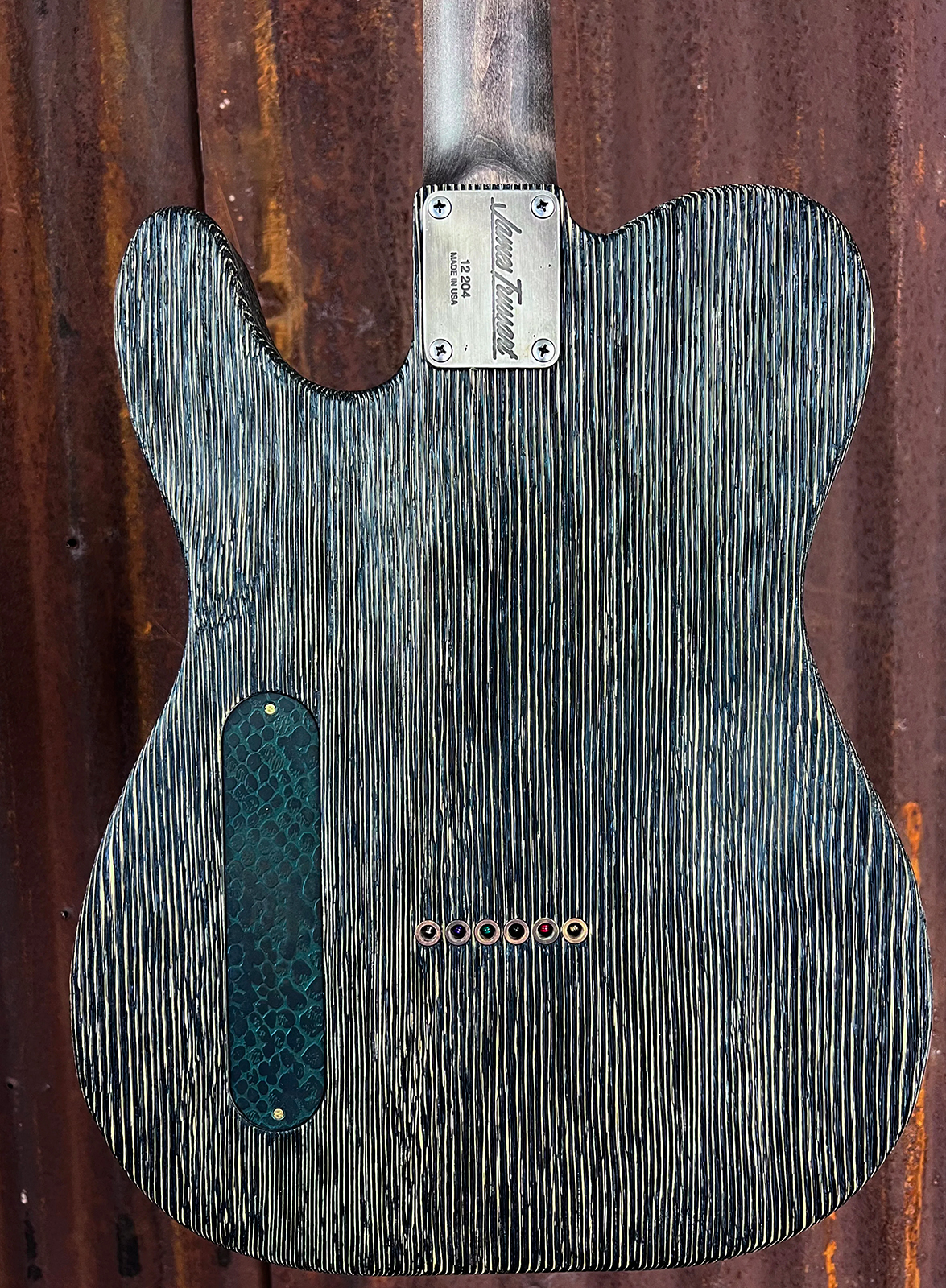 James Trussart Steeltopcaster Sh Ht Mn #12204 - Rusty Engraved Snake Skin - Televorm elektrische gitaar - Variation 4