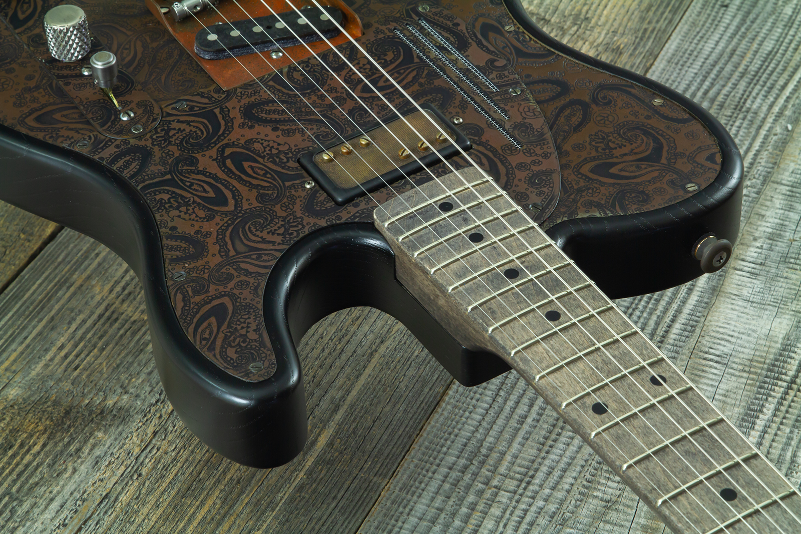 James Trussart Steeltopcaster Sh Ht Mn #26036 - Rust & Black Paisley Engraved - Televorm elektrische gitaar - Variation 6
