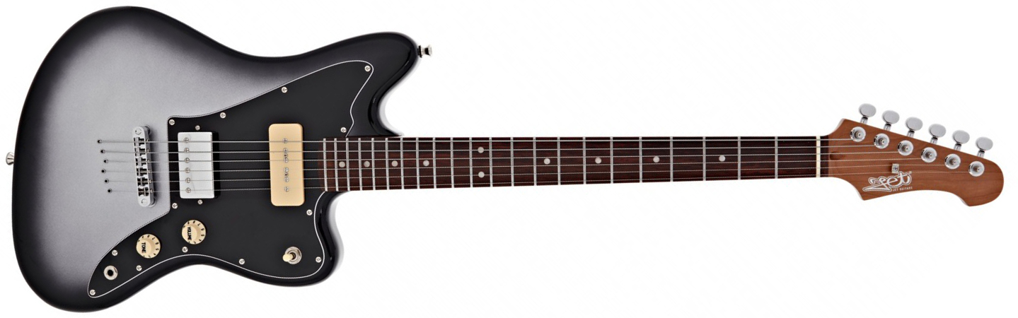 Jet Guitars Jj 350 Baritone Ht H P-90 Rw - Moonburst Lunar Eclipse - Bariton elektrische gitaar - Main picture