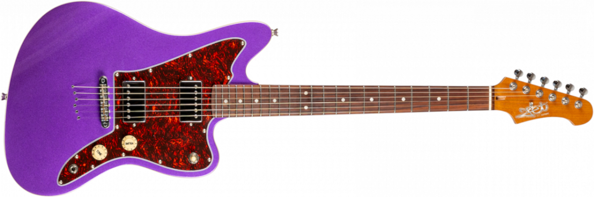 Jet Guitars Jj350 Bk 2h Ht Mn - Purple - Retro-rock elektrische gitaar - Main picture