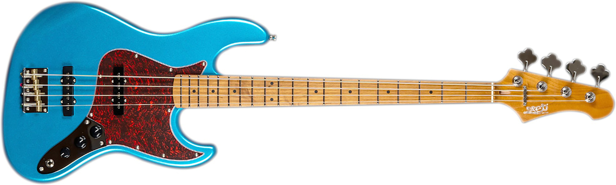 Jet Guitars Jjb300 Lpb Mn - Lake Placid Blue - Solid body elektrische bas - Main picture
