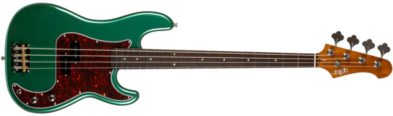 Jet Guitars Jpb300 Sg Rw - Green - Solid body elektrische bas - Main picture