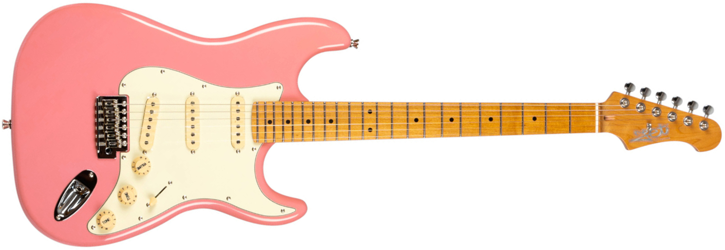 Jet Guitars Js300 Bgd 3s Trem Mn - Burgundy Pink - Elektrische gitaar in Strat vorm - Main picture