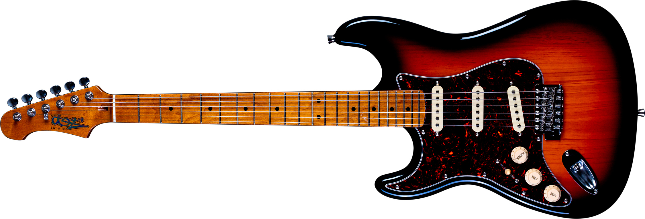 Jet Guitars Js300 Lh Sb Gaucher 3s Trem Mn - Sunburst - Elektrische gitaar in Strat vorm - Main picture