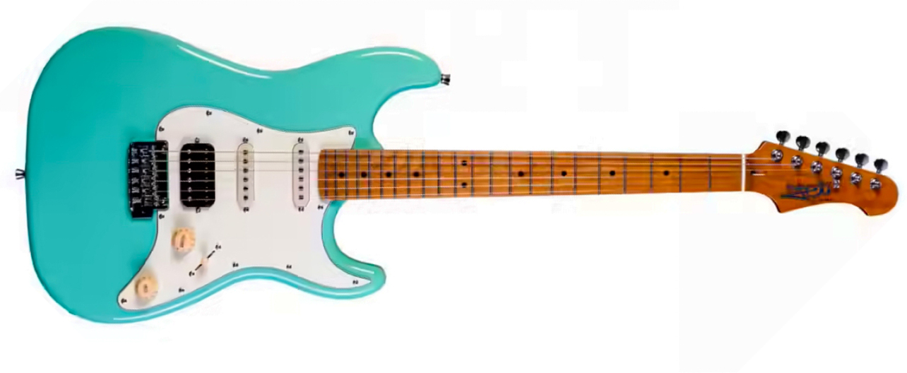 Jet Guitars Js400 Sg Hss Trem Mn - Sea Foam Green - Elektrische gitaar in Strat vorm - Main picture