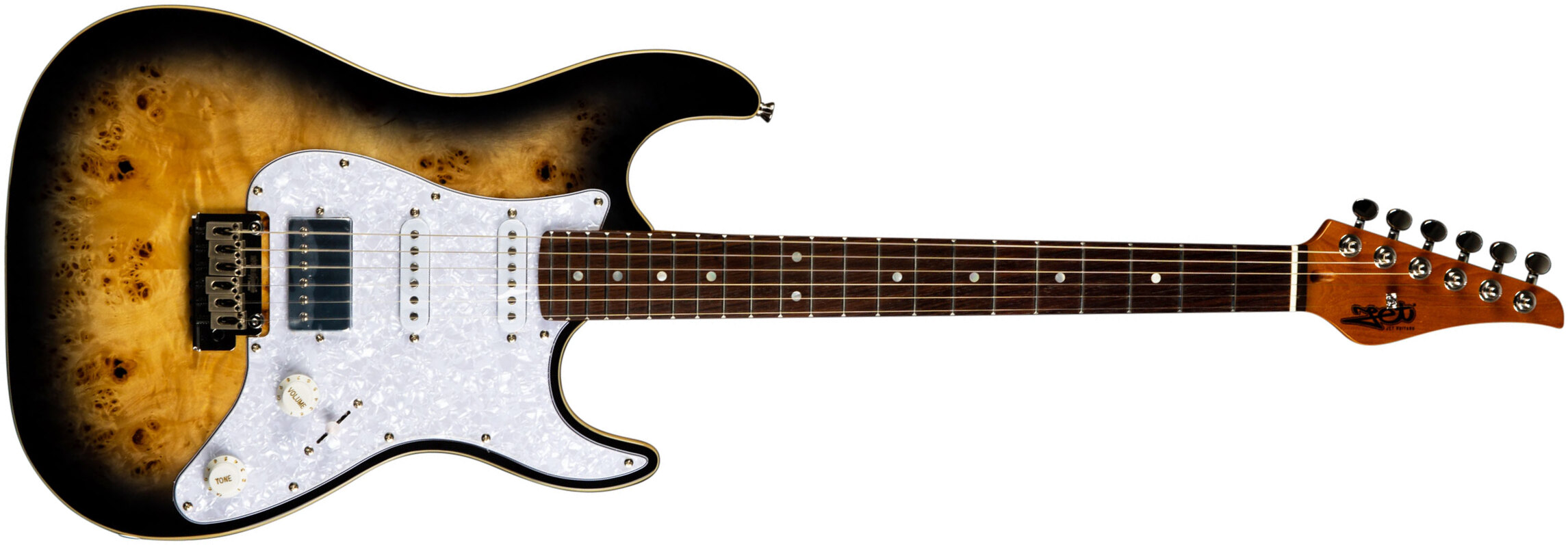 Jet Guitars Js450 Qtbr Hss Trem Rw - Transparent Brown - Elektrische gitaar in Str-vorm - Main picture