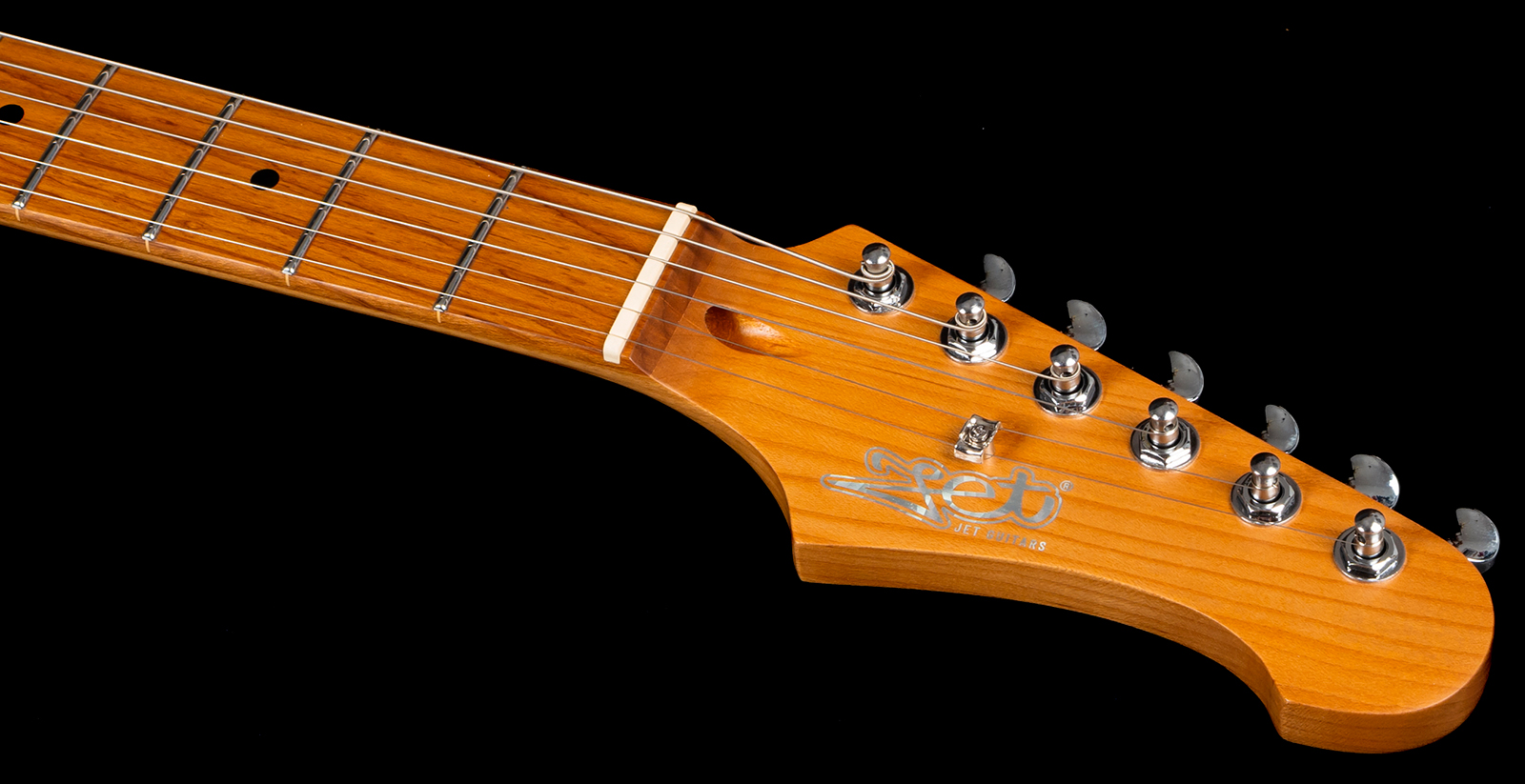 Jet Guitars Jj300 P90 Bk 2s Ht Mn - Black - Retro-rock elektrische gitaar - Variation 4