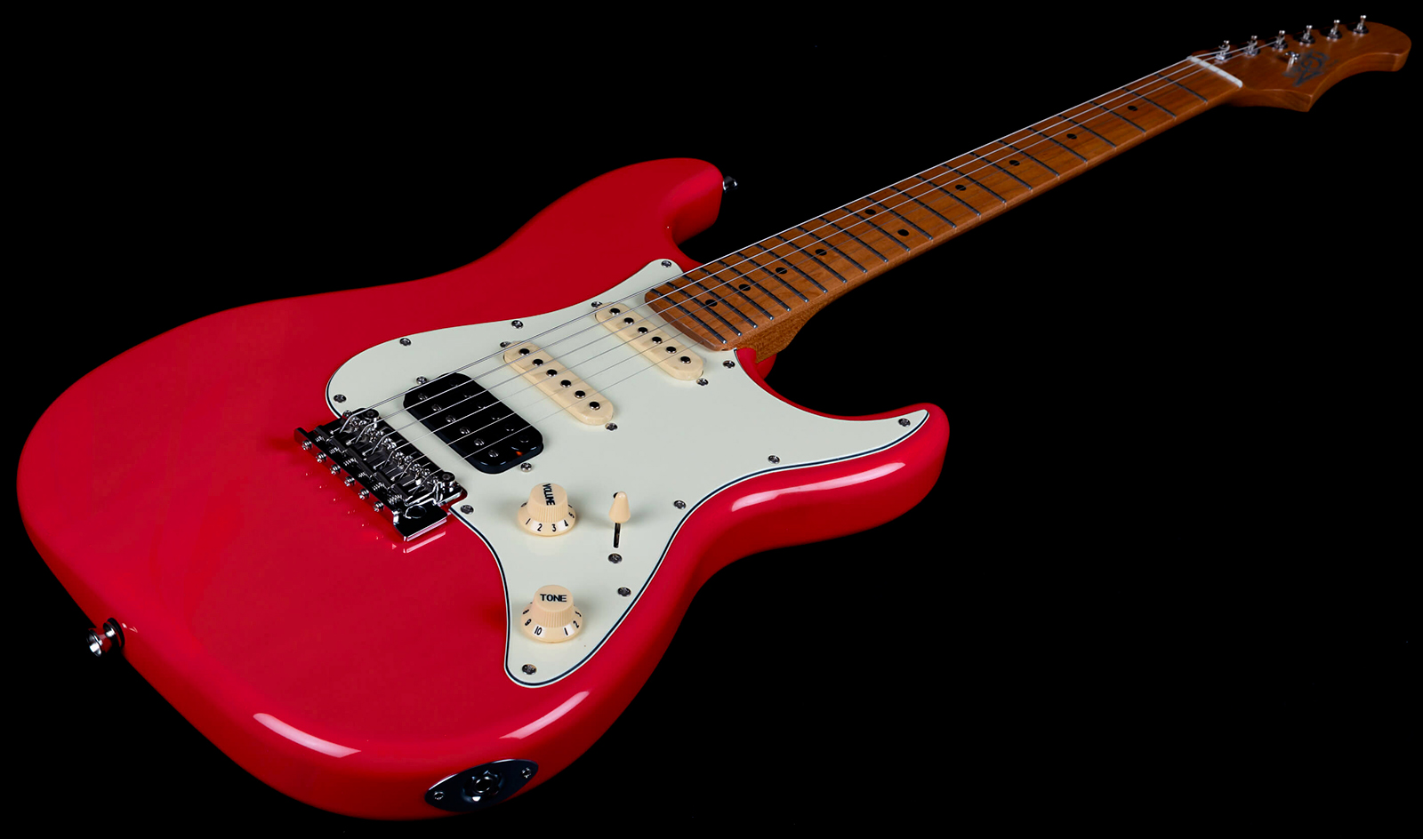 Jet Guitars Js400 Crd Hss Trem Mn - Coral Red - Elektrische gitaar in Strat vorm - Variation 2